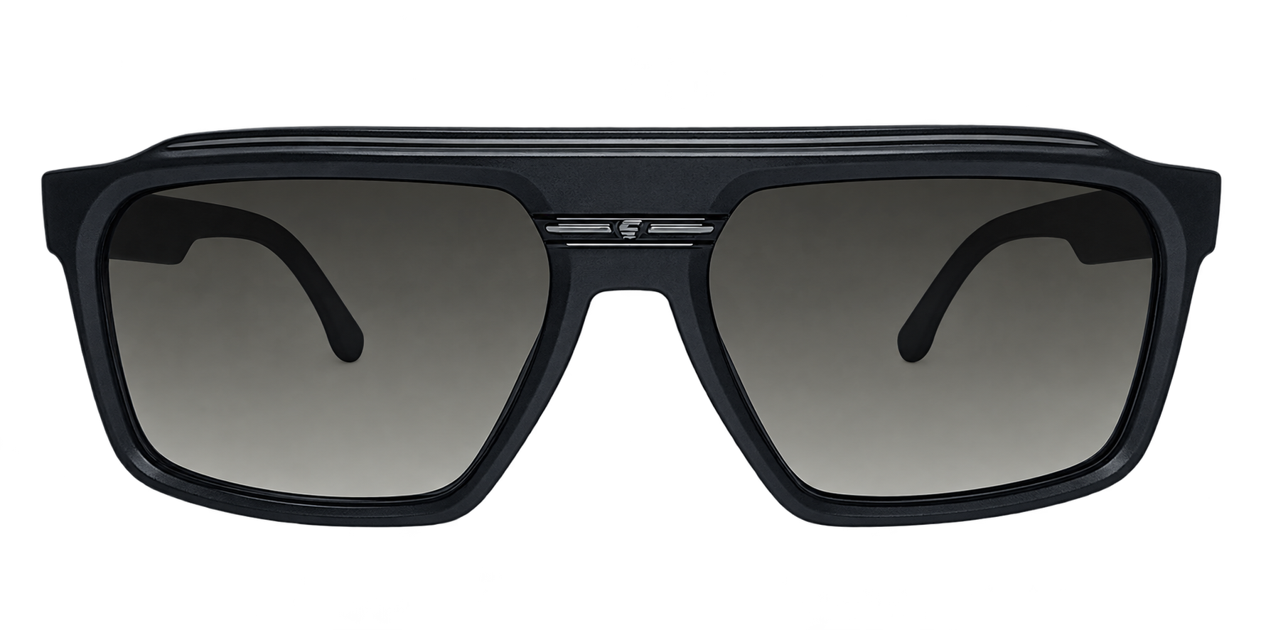 Black Rectangular Sunglasses with Grey Gradient Lenses eyewear