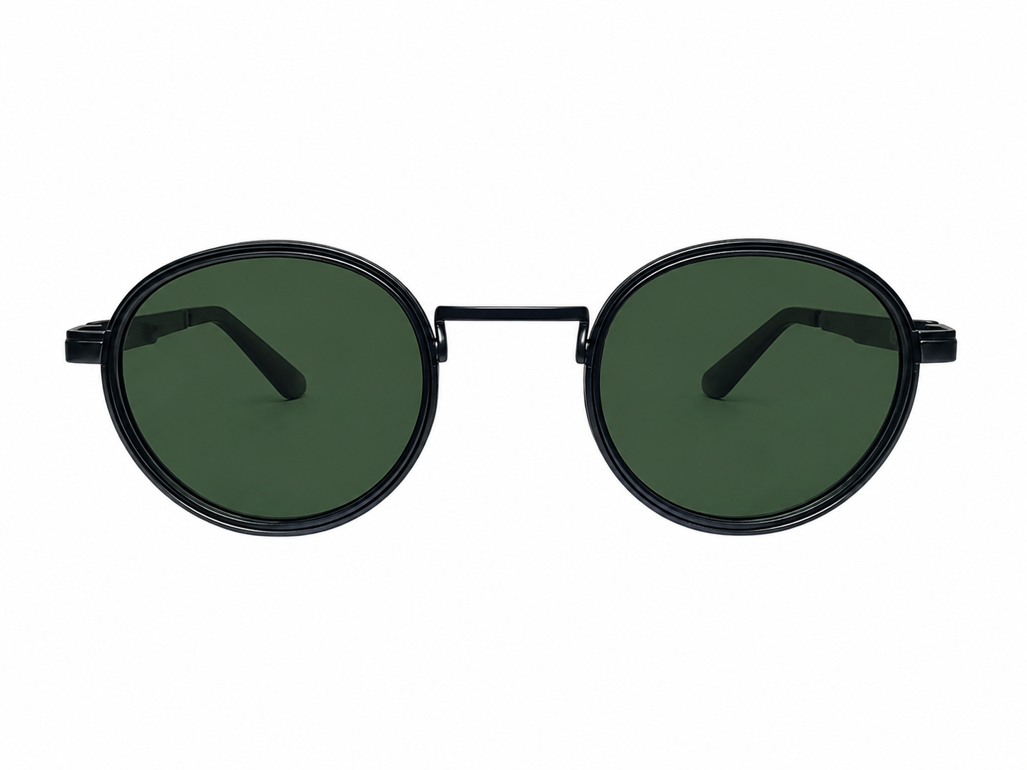Black Oval Green Lens Sunglasses for Men & Women India eyewear