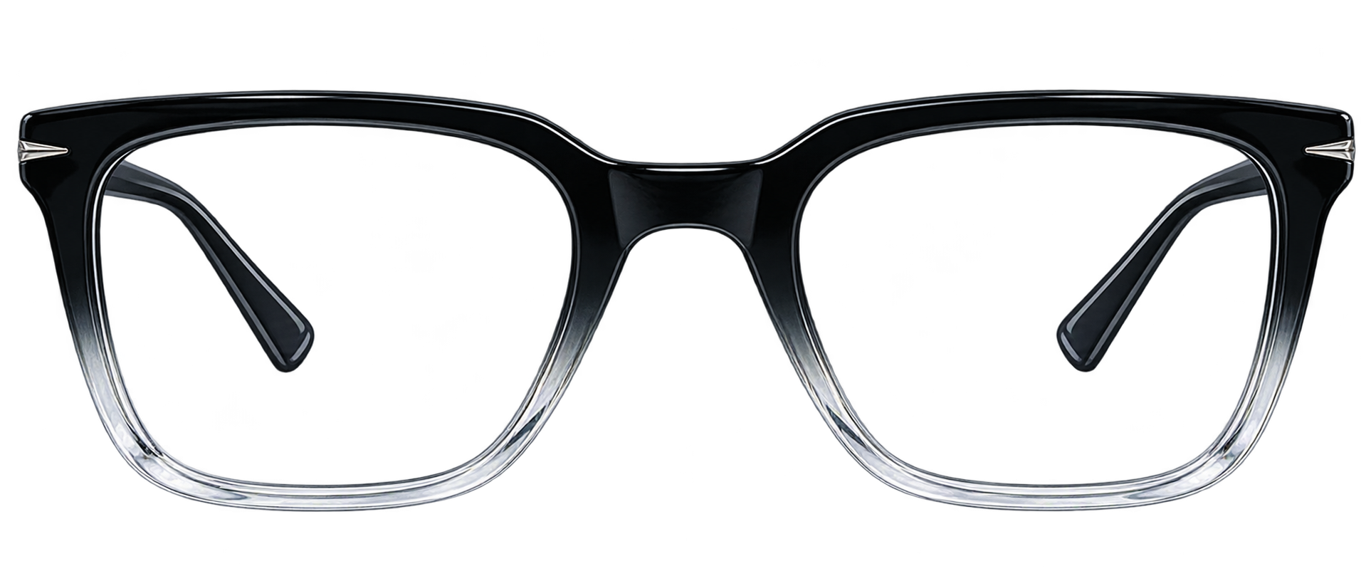 Black & Clear Rectangular Eyeglasses eyewear