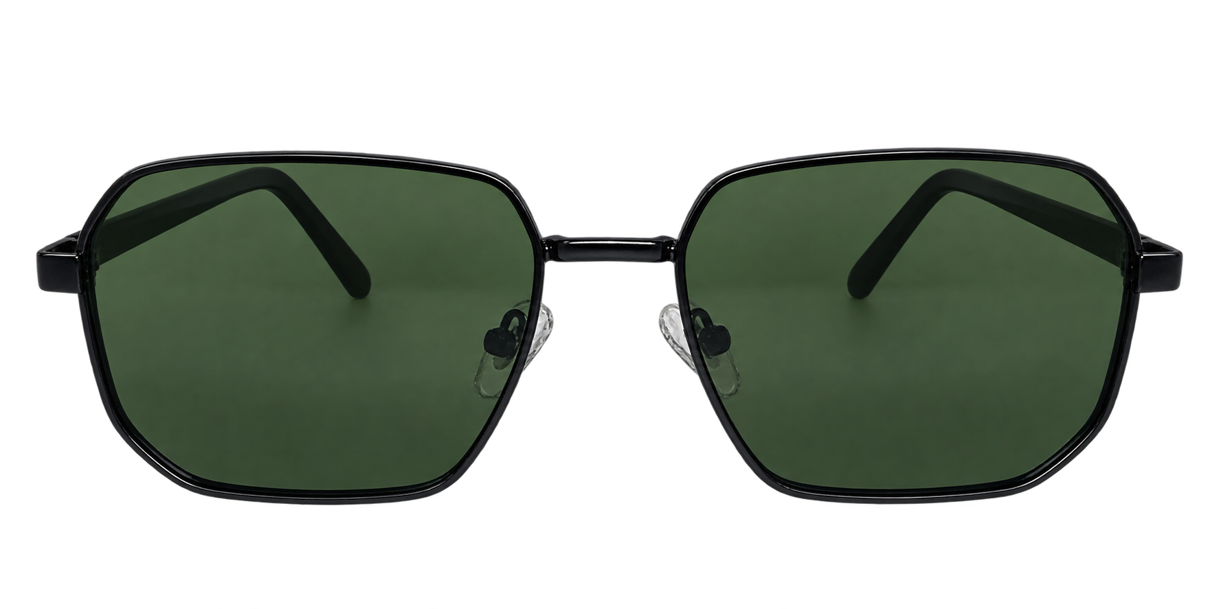 Black Square Green polarized Lens Sunglasses eyewear