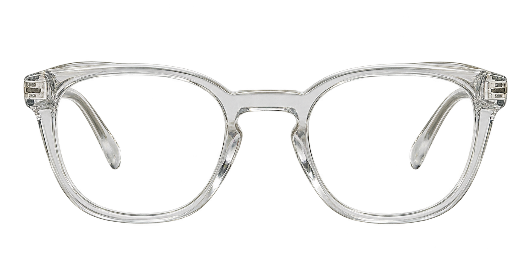 Clear Crystal Rectangular Eyeglasses with Bold Frame eyewear
