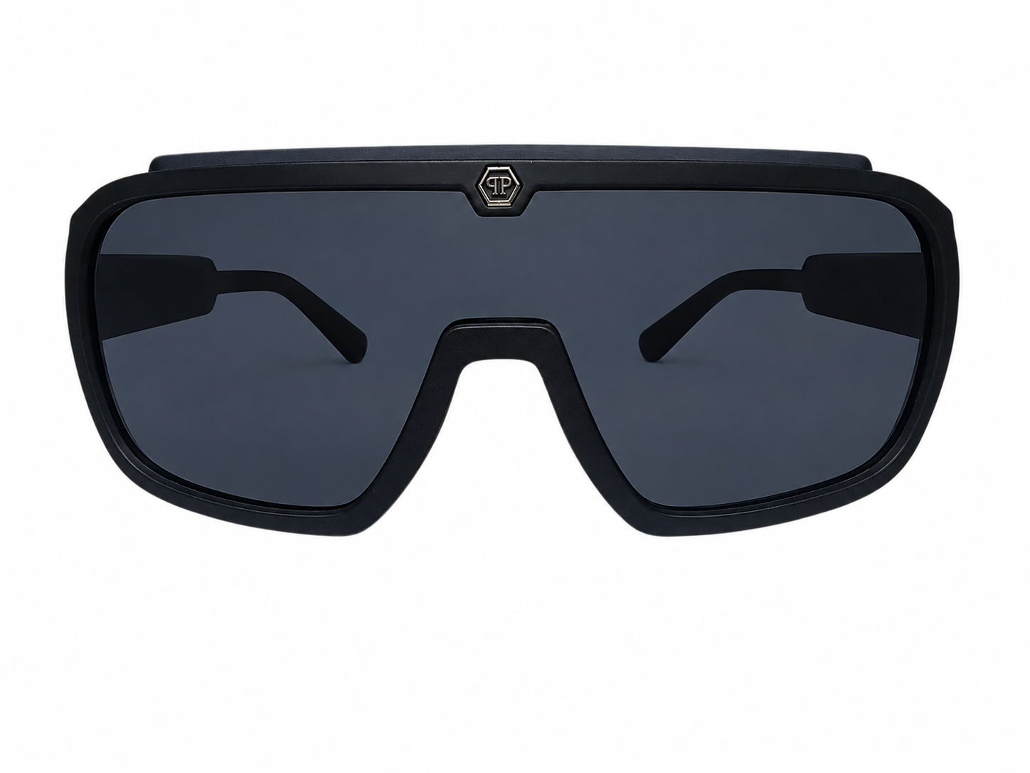 Black Shield Sunglasses with Dark Grey Gradient Lenses eyewear