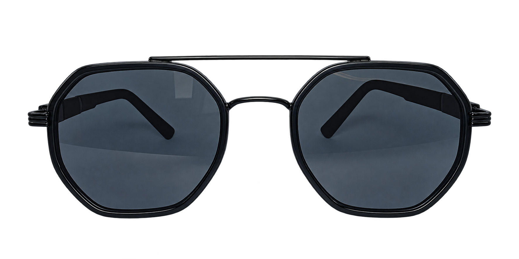 Black Grey Lens Round Square Sunglasses eyewear