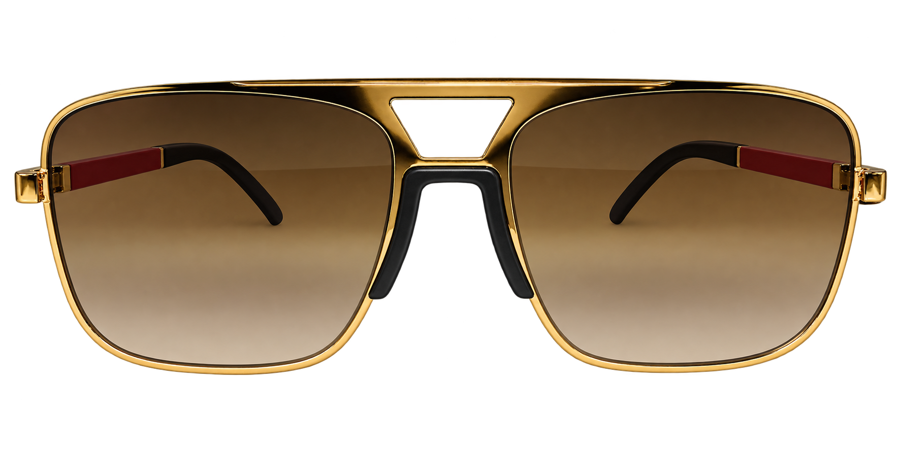 Gold Metal Aviator Sunglasses with Brown Gradient Lenses eyewear