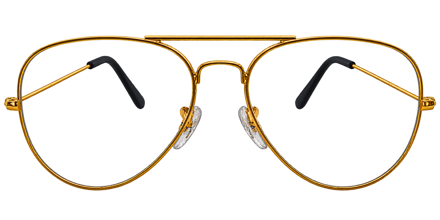 Gold Aviator Optical Glasses with Double Bridge Design eyewear