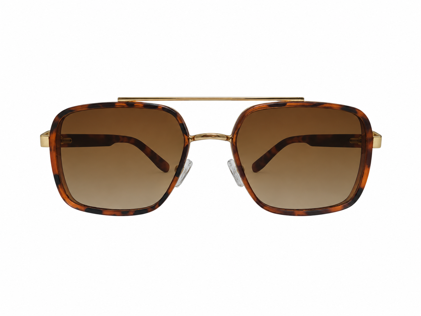 Tortoiseshell Square Gradient Brown Sunglasses eyewear