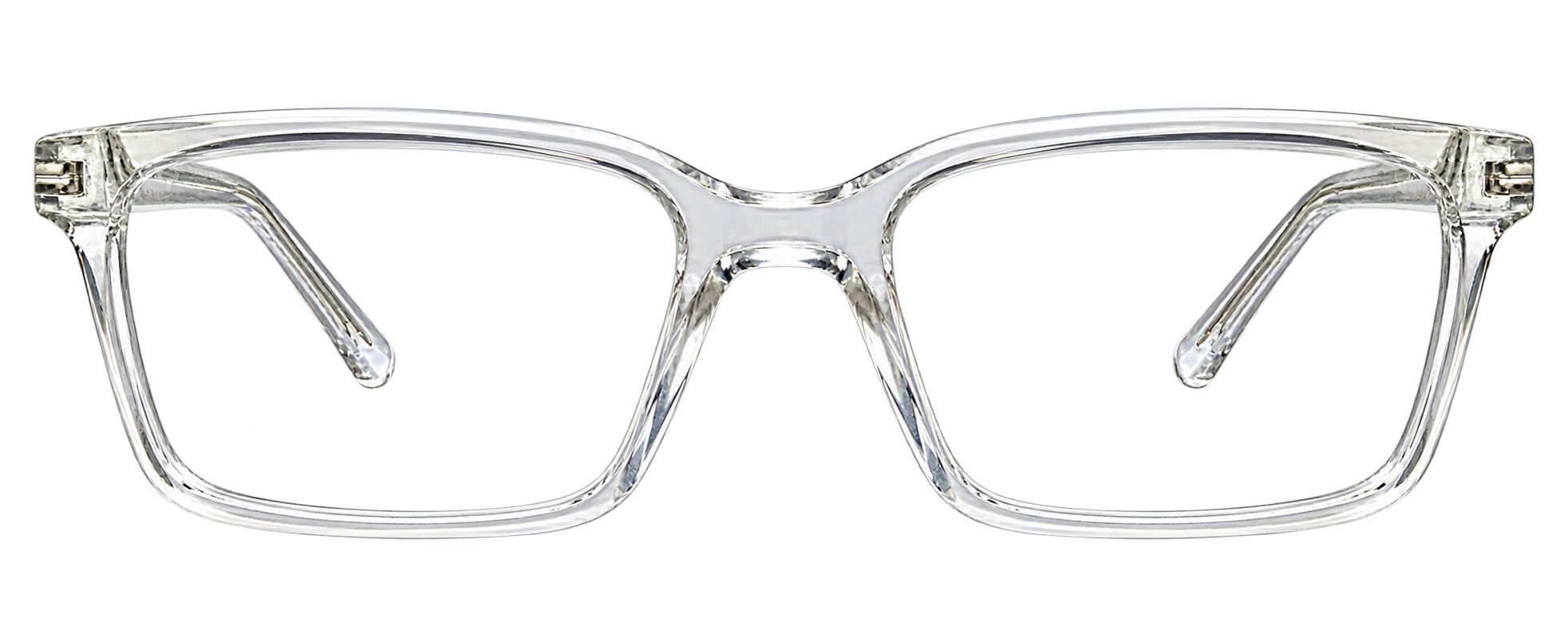 Clear Crystal Rectangular Eyeglasses with Modern Frame eyewear