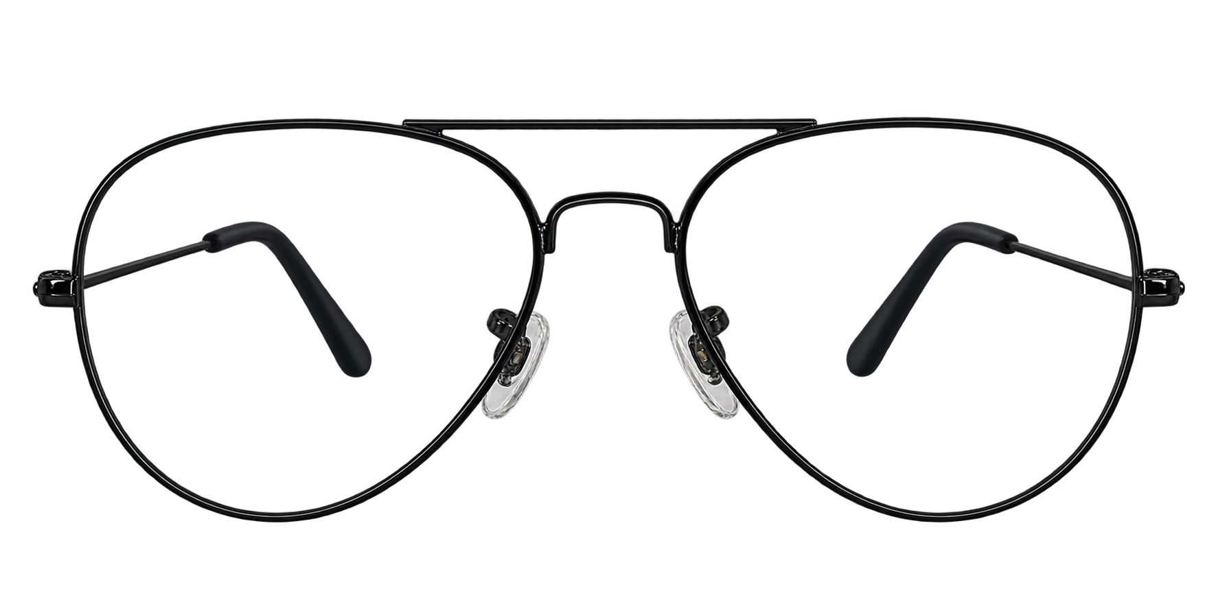 Black Metal Aviator Eyeglasses with Double Bridge Style eyewear