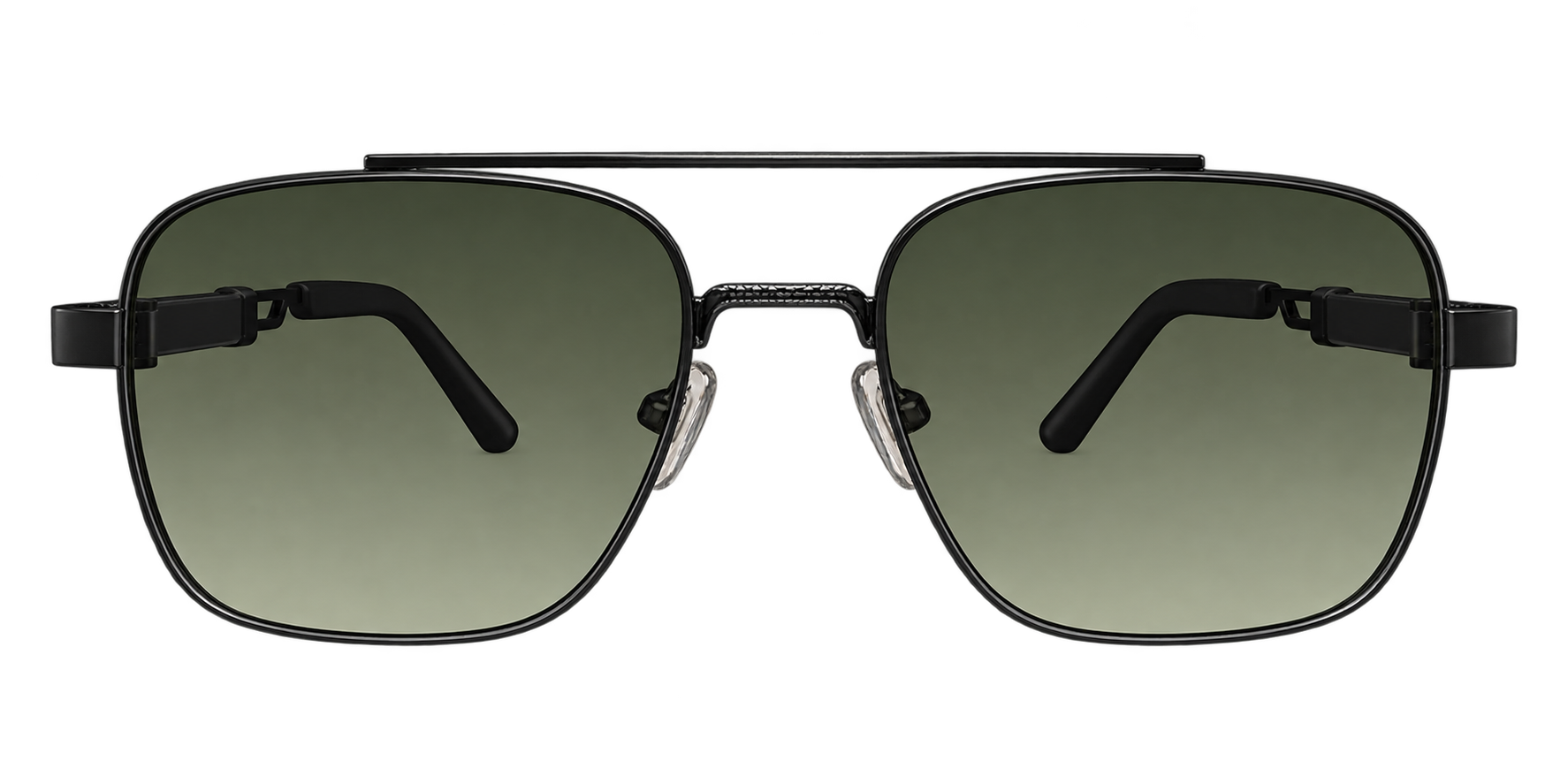 Gunmetal Rectangular Sunglasses Green Gradient eyewear